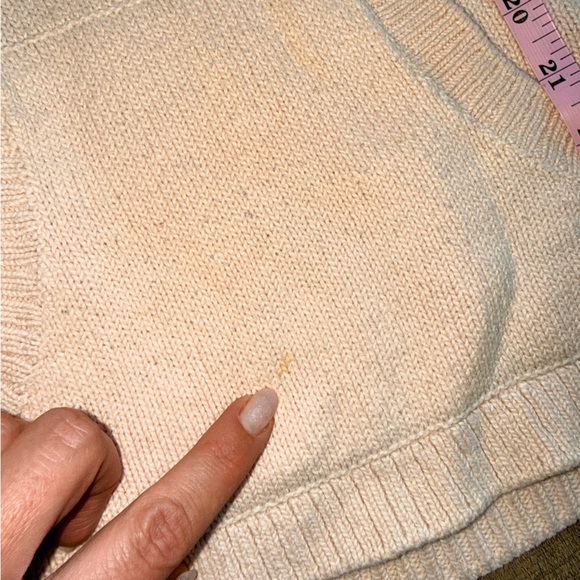 St John Bay Women’s Hooded Sweater Cream Color size L - Picture 7 of 8